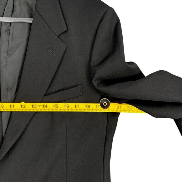 Evan Picone Black Two Button Closure Notched Lapels Flap Pockets Blazer 41L - Picture 7 of 11